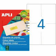 400 étiquettes jaunes multi-usage, format 105 x 148,5 mm (100 feuilles A4 / cdt) - 3270241007589