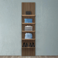 Élément de départ Vertigo noir/chêne clair 5 tablettes L60xH240cm
