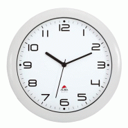 ALBA Horloge murale à quartz, cadre en ABS blanc Ø 30 cm - blanc HORNEW-BC