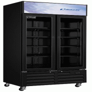Armoire réfrigérée à boissons 773 L noire 2 portes vitrées battantes avec canopy lumineux - noir LG-800BF