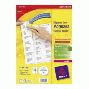 AVERY 2400 étiquettes pour timbres blanches Laser, format 63,5 x 33,9 mm (100 feuilles A4 / cdt) - 3266550260241
