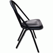 Chaise de restauration - Hauteur Normale (H=750-950mm) - Métal, Noir Inconnue CHSHN43x53MetaNoirEmpi