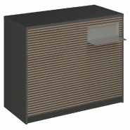 Comptoir Vertigo H T01nat. Spl.Droit L120cm 2tabl.Couliss. 4tab.Amovib. Anthrac