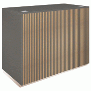 Comptoir Vertigo T01 avec tiroir MDF naturel et anthracite 120x60x93cm