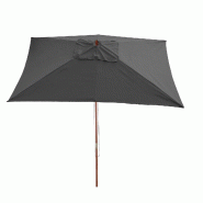 Décoshop26 - Parasol de jardin 2x3m hauteur réglable polyester/bois 6kg anthracite 04_0003818 - Bois massif 3000527032697