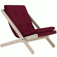 FAUTEUIL FUTON BOOGIE HÊTRE MASSIF COLORIS BORDEAUX