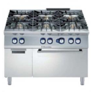 Fourneau gaz 6 feux vifs (4x6 kw, 2x10 kw) sur four gaz et placard 1200 mm - 391013 Fourneau gaz 6 feux vifs (4x6 kw, 2x10 kw) sur four gaz et placard 1200 mm - 391013