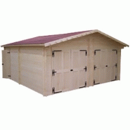 Garage double bois / 42.16 m² / toit double pente / porte battante / 6.35 x 6.64 x 3.08 m