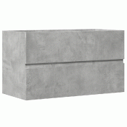Helloshop26 - Armoire d'évier murale moderne rangement spacieux 90 x 38 x 45 cm en bois d'ingénierie gris béton 02_0050821 - gris Bois massif 30002