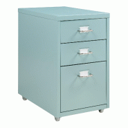 Helloshop26 - Caisson de bureau armoire meuble de rangement à roulettes acier 48 x 28 x 41 cm vert menthe - vert acier 3000224521135