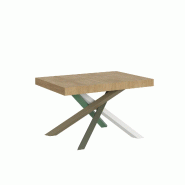 Itamoby Table Extensible 120/380X90 Cm Volantis Chêne Naturel Pieds Multicolores 4/A - marron 8050598907467