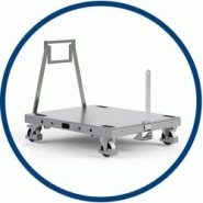 Base roulante tractable avec une barre d'attelage - Charge utile 1000kg - Lean Pallet Size Dolly - K.Hartwall