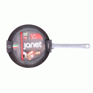 Mamù Poêle à sauter antiadhésive en aluminium avec long manche en fer, sans PFOA, résistante aux rayures, 34 cm, JANE2SALMTXXXX34 - argenté alum