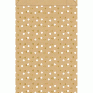 Pochettes cadeau kraft pois or et blanc 24x9x41cm  - par 150