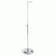Présentoir métallique chromé - simple crochet - hauteur réglable de 50 à 85cm
