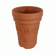 Prosperplast - Pot DECORA 15 L 350x350x280 mm, coloris Brique - orange plastique ZA2972