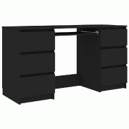 VidaXL Bureau noir 140x50x77 cm Bois d'ingénierie Modèle Sirius Prestige Plus - noir 800811