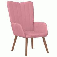 VidaXL Chaise de relaxation Rose Velours Modèle Vega Master Métal - 327659