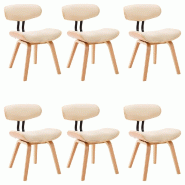 VidaXL Chaises à manger lot de 6 crème bois courbé et similicuir Modèle Germonis - 278721