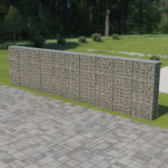 Vidaxl mur à gabion avec couvercles acier galvanisé 600 x 30 x 150 cm 143585
