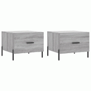 VidaXL Tables basses 2 pcs sonoma gris 50x50x40 cm bois d'ingénierie Modèle Flex Design - 829425