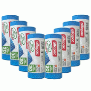 Alfapac - Sacs poubelle à fermeture automatique 30 L 55 x 60 cm, 8 rouleaux x 15 unités (80 % recyclés) - bleu PK6967