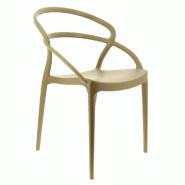 Chaise empilable d'extérieur en polypropylène Toulon coloris taupe par 4