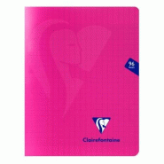 Clairefontaine Lot de 10 Cahier Mimesys 17x22, 96p./48 feuilles 90 g/m² piquées, coloris rose, Séyès - 3329683137412