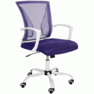CLP Fauteuil de bureau Tracy Blanc/Violet - violet polyester 191568636 CLP Fauteuil de bureau Tracy Blanc/Violet - violet polyester 191568636