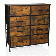 Commode RAGALA LIGHT 80 x 30 x 81 cm 8 tiroirs chêne fumé hjh LIVING - marron multi-matériau 860007
