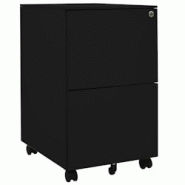 Décoshop26 - Caissons à tiroirs meuble de bureau sur roulettes avec 2 tiroirs 39 x 45 x 67 cm en acier noir DEC024583 - noir 3000254783411 Décoshop26 - Caissons à tiroirs meuble de bureau sur roulettes avec 2 tiroirs 39 x 45 x 67 cm en acier noir DEC024583 - noir 3000254783411