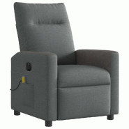 Fauteuil inclinable de massage électrique gris foncé tissu Modèle Ardelora - 8721158644169