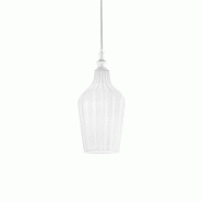 Gea Luce Suspension Cleofe S/12 Blanche - Structure En Métal Blanc Mat Avec Verre Opale 1Xe27 Max 60W Ip20 - Gealuce - blanc CLEOFE S/12 - BIANCO