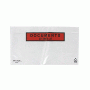 GPV Lot de 10 Pochette adhésive 'Documents ci-inclus' 110x225, marquage sur fond rouge - paquet de 100 - 3250650098590