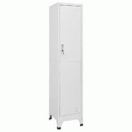 Helloshop26 - Armoire à casier design industriel vestiaire 38 x 45 x 180 cm avec porte verrouillable ambiance moderne en acier gris 02_0046287 - gris