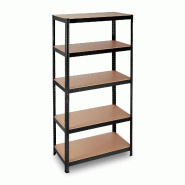 Helloshop26 - Étagère de rangement charge lourde ajustable 180 x 90 x 45 cm usage garage jardin en MDF noir 13_0006456 - noir métal 3000243120050