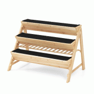Helloshop26 - Jardin surélevé à 3 niveaux 117 x 74 x 80 cm ample espace de croissance étagère de rangement style naturel en bois de 20_0012191 -