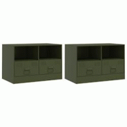 Helloshop26 - Meubles TV multimédia étagère télévision buffet téléviseur salle à manger salon chambre 2 pièces olive 67 x 39 x 44 cm 02_00286 Helloshop26 - Meubles TV multimédia étagère télévision buffet téléviseur salle à manger salon chambre 2 pièces olive 67 x 39 x 44 cm 02_00286