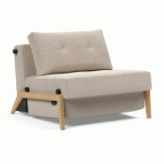 INNOVATION LIVING  FAUTEUIL DESIGN SOFABED CUBED 02 WOOD BLIDA SAND GREY CONVERTIBLE LIT 200*90 CM