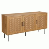 Oviala Business Buffet 3 portes scandinave rectangulaire L150 cm bois - beige Bois massif 113699 Oviala Business Buffet 3 portes scandinave rectangulaire L150 cm bois - beige Bois massif 113699