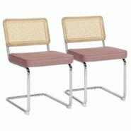 Oviala Business Lot de 2 chaises en acier et velours vert foncé - vert textile 112173 Oviala Business Lot de 2 chaises en acier et velours vert foncé - vert textile 112173