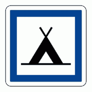 Panneau CE4a - Terrain de camping pour tentes (Aluminium bords rebordÃ©s, 350 mm, Classe 2)