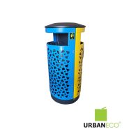 Poubelle publique tri sélectif double flux - acier galvanisé renforcé - 2x40L ou 80L - coloris personnalisables_1