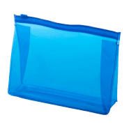 Trousse à maquillage zippée en PVC transparent - Couleur bleue - Poids 24,4 g Trousse à maquillage zippée en PVC transparent - Couleur bleue - Poids 24,4 g