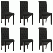 VidaXL Chaises à manger lot de 6 noir tissu Modèle Calypso - 276976