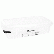 BERGNER - Boîte repas hermétique 26,5x16,2x6,5cm 1,8L - blanc plastique polypropylène Q3299