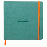 Carnet souple Rhodiarama aqua A5, 160p./80 feuilles ivoire 90 g/m², ligné - vert 117377C