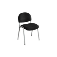 Chaise réunion et visiteur Prima - Tissu rembourré - Noir - Pieds Alu - lot de 4 Chaise réunion et visiteur Prima - Tissu rembourré - Noir - Pieds Alu - lot de 4