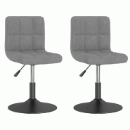Chaises pivotantes à manger lot de 2 gris clair velours Modèle Parfait Chic - 334263
