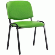 CLP Chaise Visiteur Ken similicuir Vert - vert polyester 181401634 CLP Chaise Visiteur Ken similicuir Vert - vert polyester 181401634